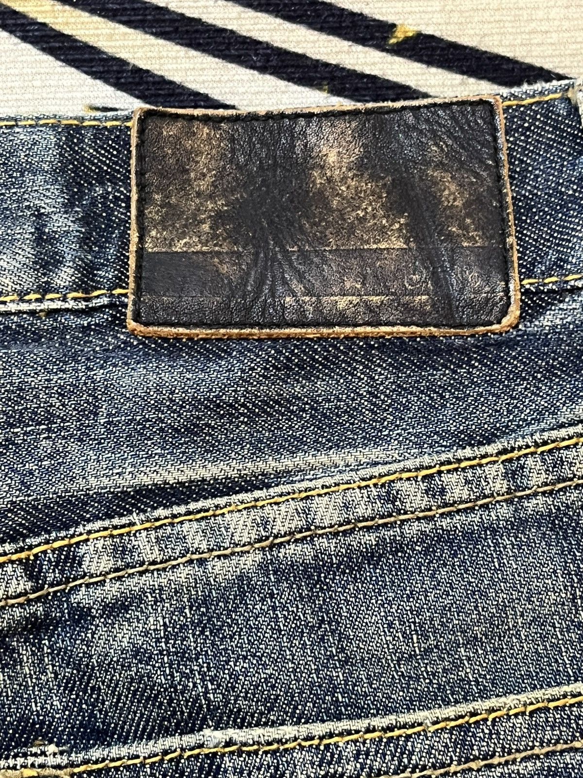 Japan Blue Vintage Men’s Mellrose Flare Mudwash Honeycomb Denim Size US 32 / EU 48 - 9 Thumbnail