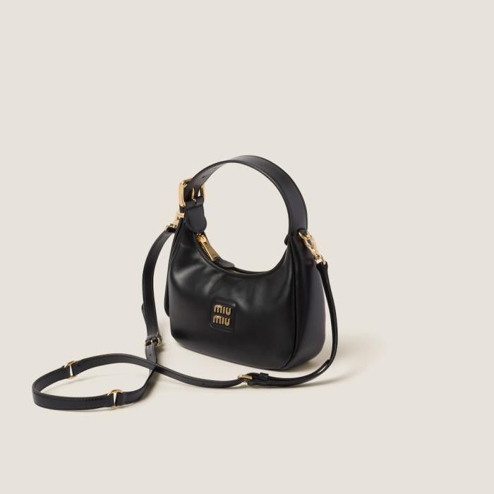 Miu Miu o1B3y1r0526 Size: OS / Leather Hobo Bag in Black Size ONE SIZE - 2 Thumbnail