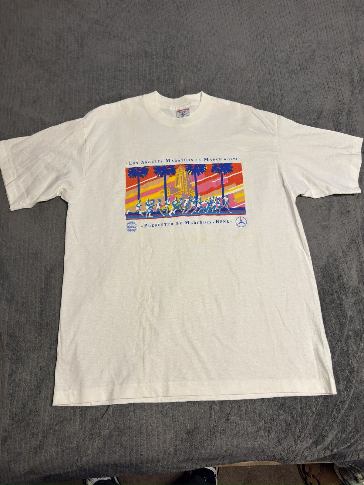 Vintage Vintage Los Angeles Marathon Tee Mens 1994 Mercedes Size XL Size US XL / EU 56 / 4 - 1 Thumbnail