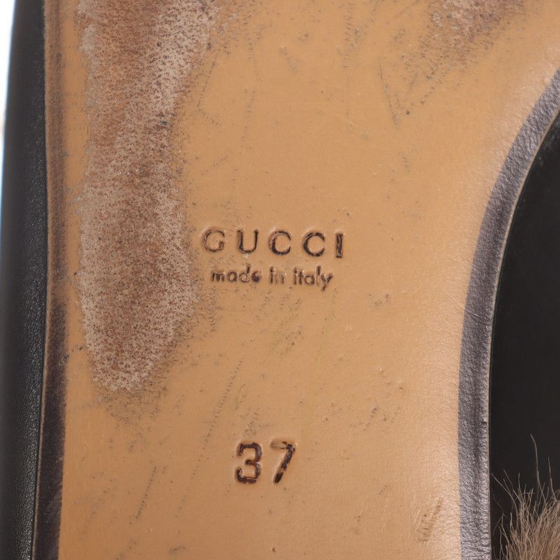 Gucci Gucci Black Lambskin Flat Mule Slippers - Size US 6.5 / EU 39-40 - 3 Thumbnail