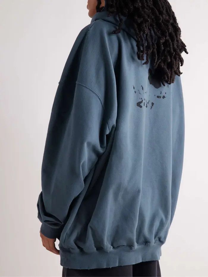 Balenciaga o1la1rc1a0226 Hand-Drawn BB Icon Hoodie Large Fit In Blue Size US XXS / EU 40 - 5 Thumbnail
