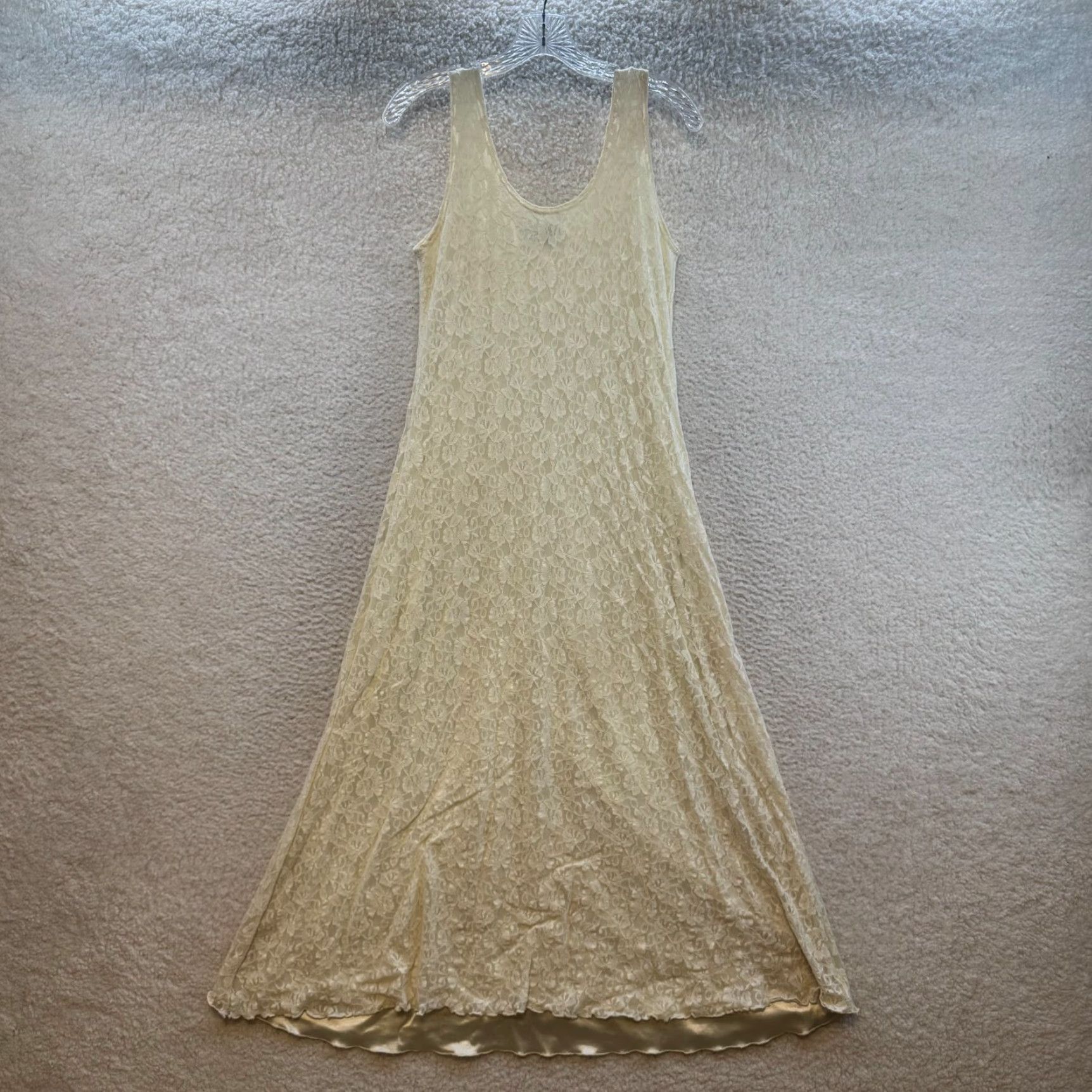 Vintage VINTAGE 90s Kleids Maxi Lace Dress M Ivory Cottagecore Coquette Womens Size M / US 6-8 / IT 42-44 - 2 Thumbnail
