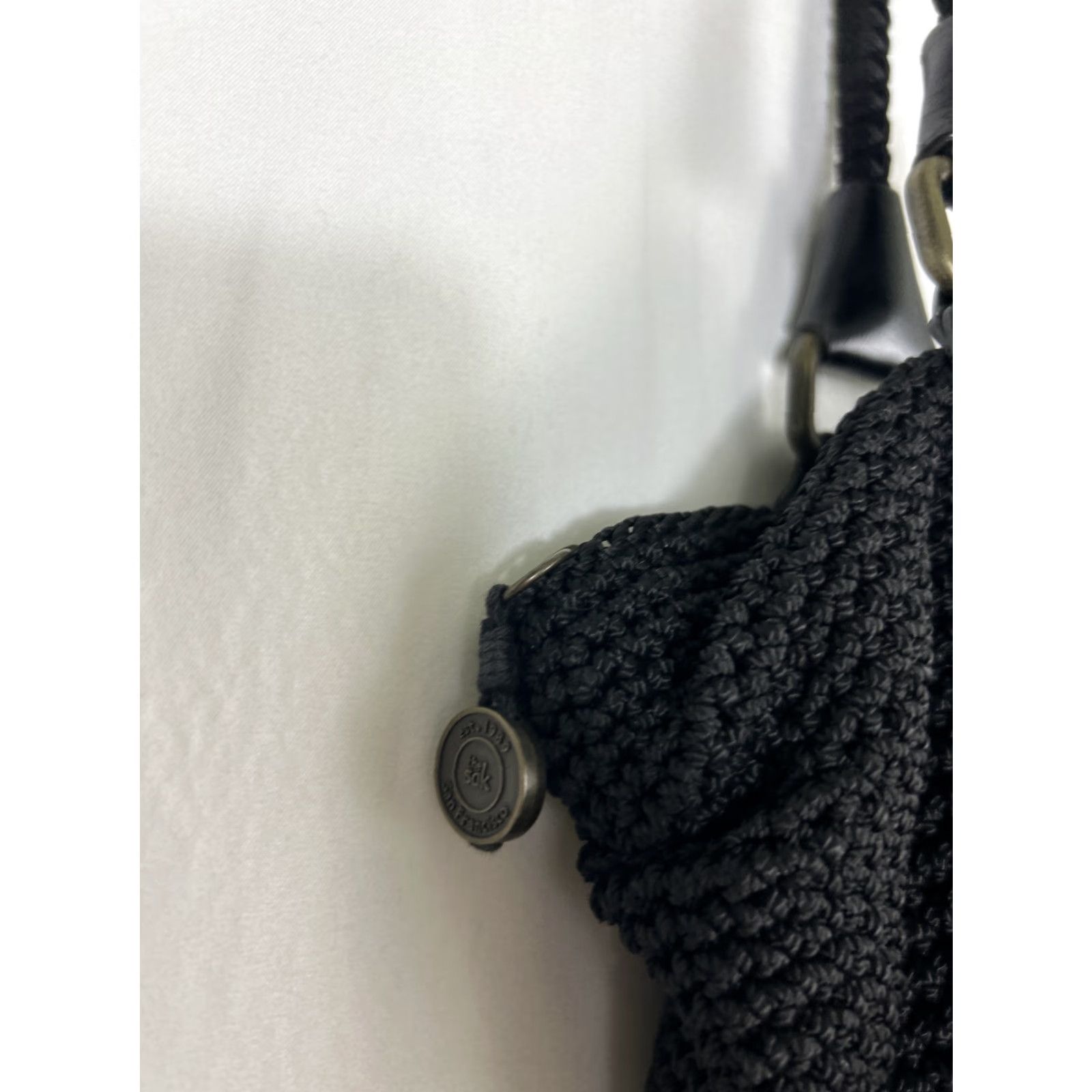 The Sak The Sak Shoulder Bag knit Black 11x6x9 Double Handles Zip Womens Boho Size ONE SIZE - 5 Thumbnail