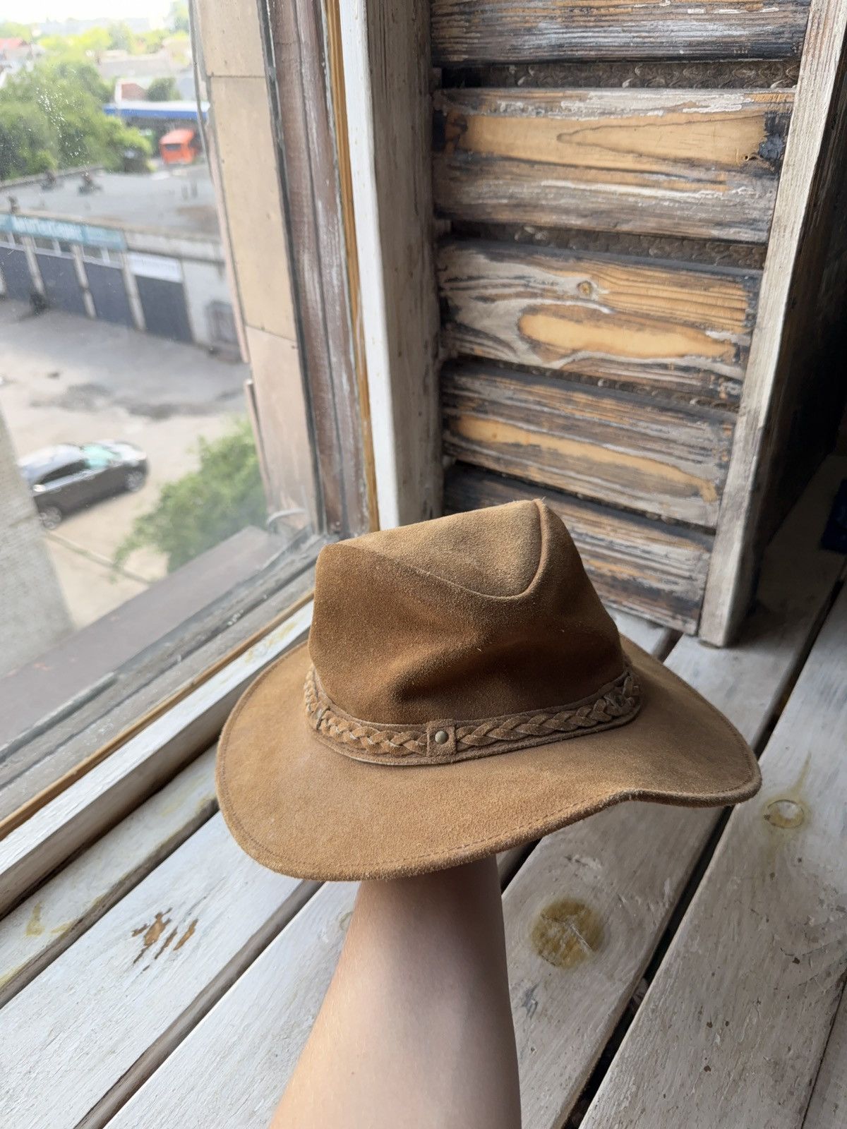 Cowboy Equipment × Leather × Vintage Vintage Retro 90s Suede Leather Cowboy Hat Braided Band L Size ONE SIZE - 1 Thumbnail