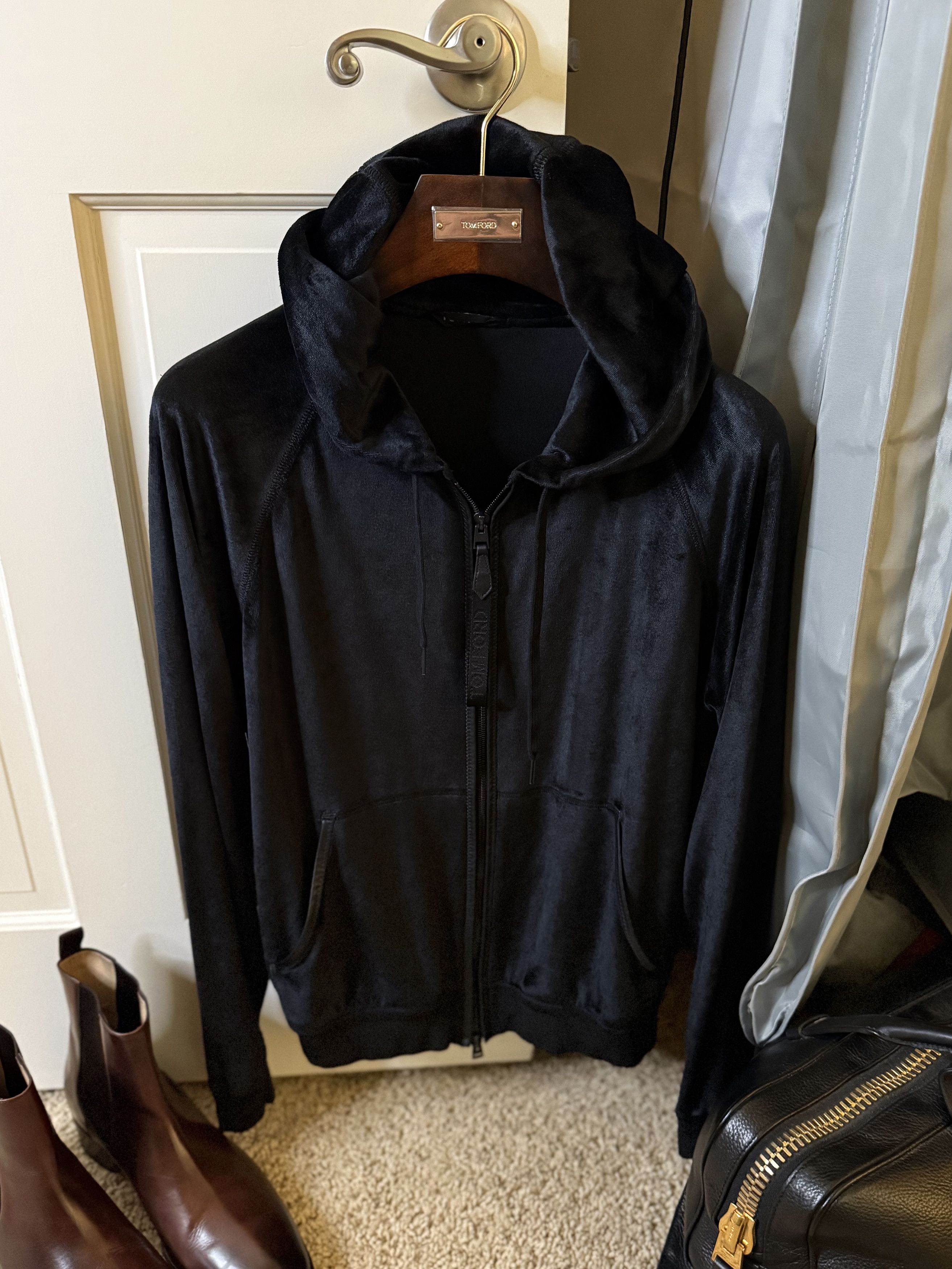 Tom Ford Best Dressed $1,850 w/Tax Leather Accents Double Zip Hoodie Size US M / EU 48-50 / 2 - 19 Thumbnail