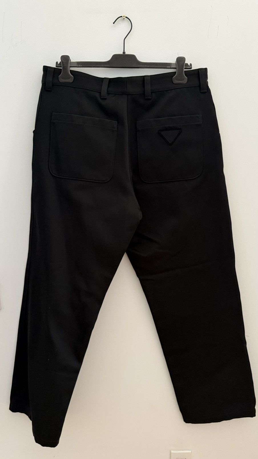 Prada Prada - Black Silk & Cotton Logo Plaque Pants Size US 34 / EU 50 - 6 Thumbnail