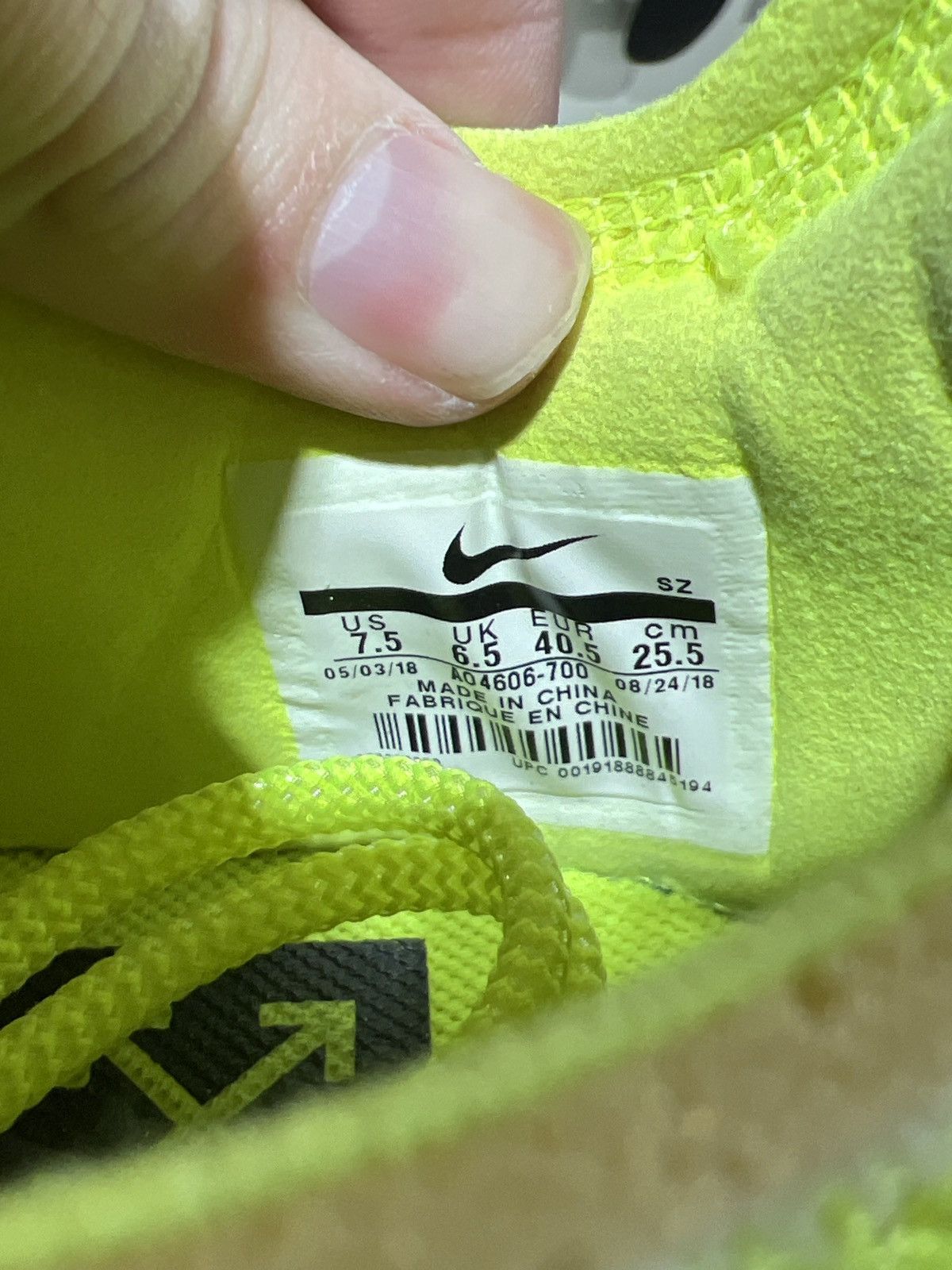 Nike Nike Air Force 1 x Off White Volt Sz. 7.5 Size US 7.5 / EU 40-41 - 7 Thumbnail