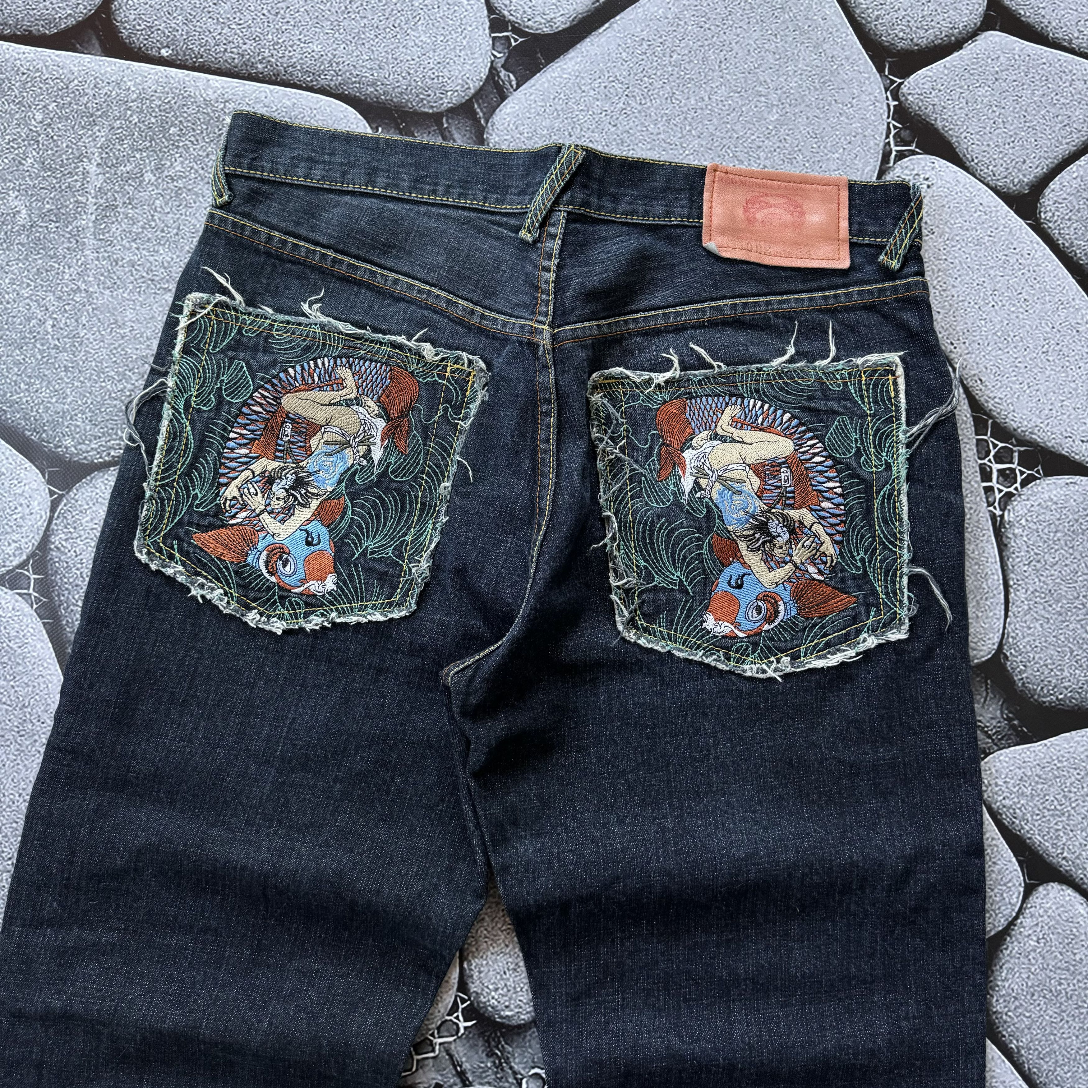 Japanese Brand × RMC Jeans RMC JAPANESE DENIM EMBROIDERED SELVEDGE JEANS DISTRESSED Size US 34 / EU 50 - 3 Thumbnail