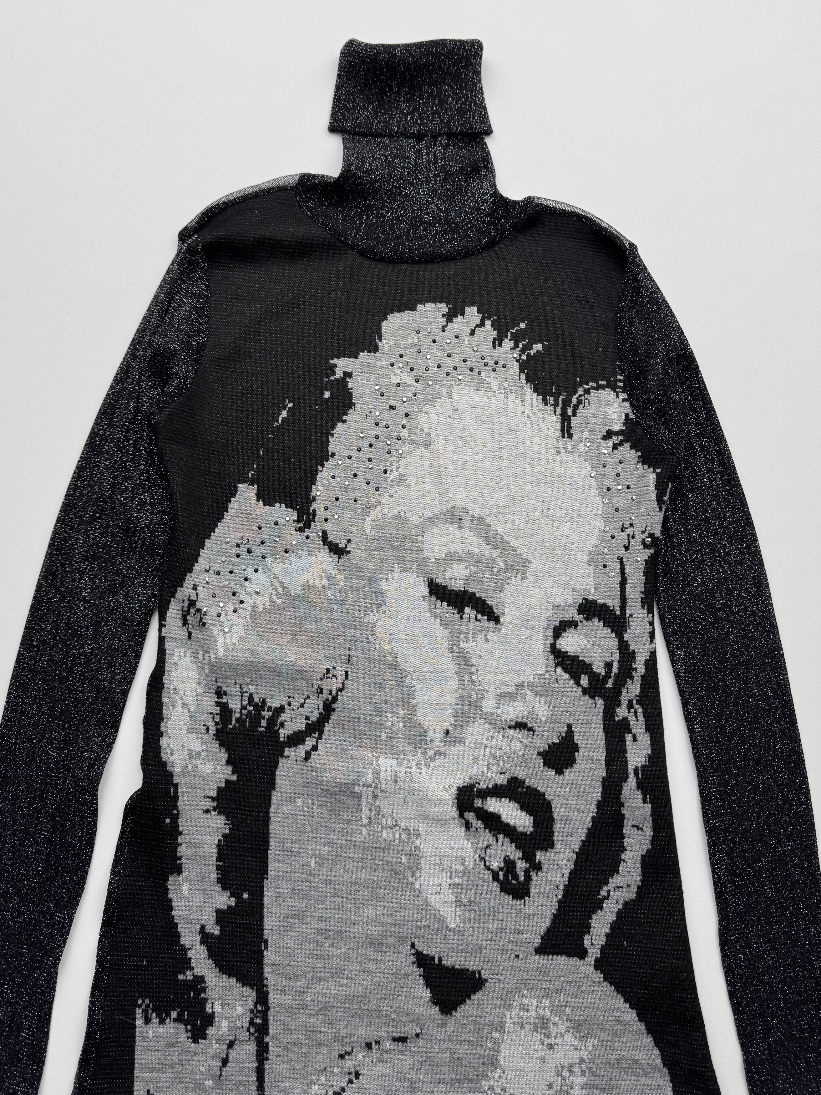 Vintage Vintage Mesh Printed Long Sleeve B409(V118) Size S / US 4 / IT 40 - 2 Thumbnail