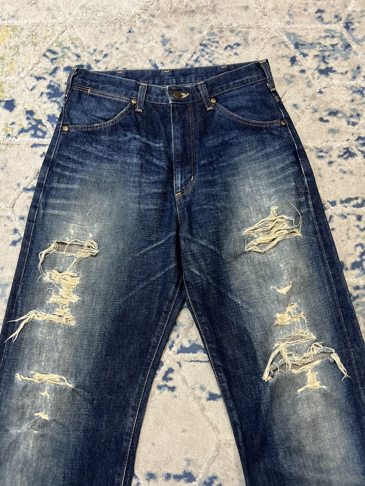 Japanese Brand Vintage 90 Wrangler Selvedge Red Line Jeans Denim Size US 30 / EU 46 - 2 Thumbnail