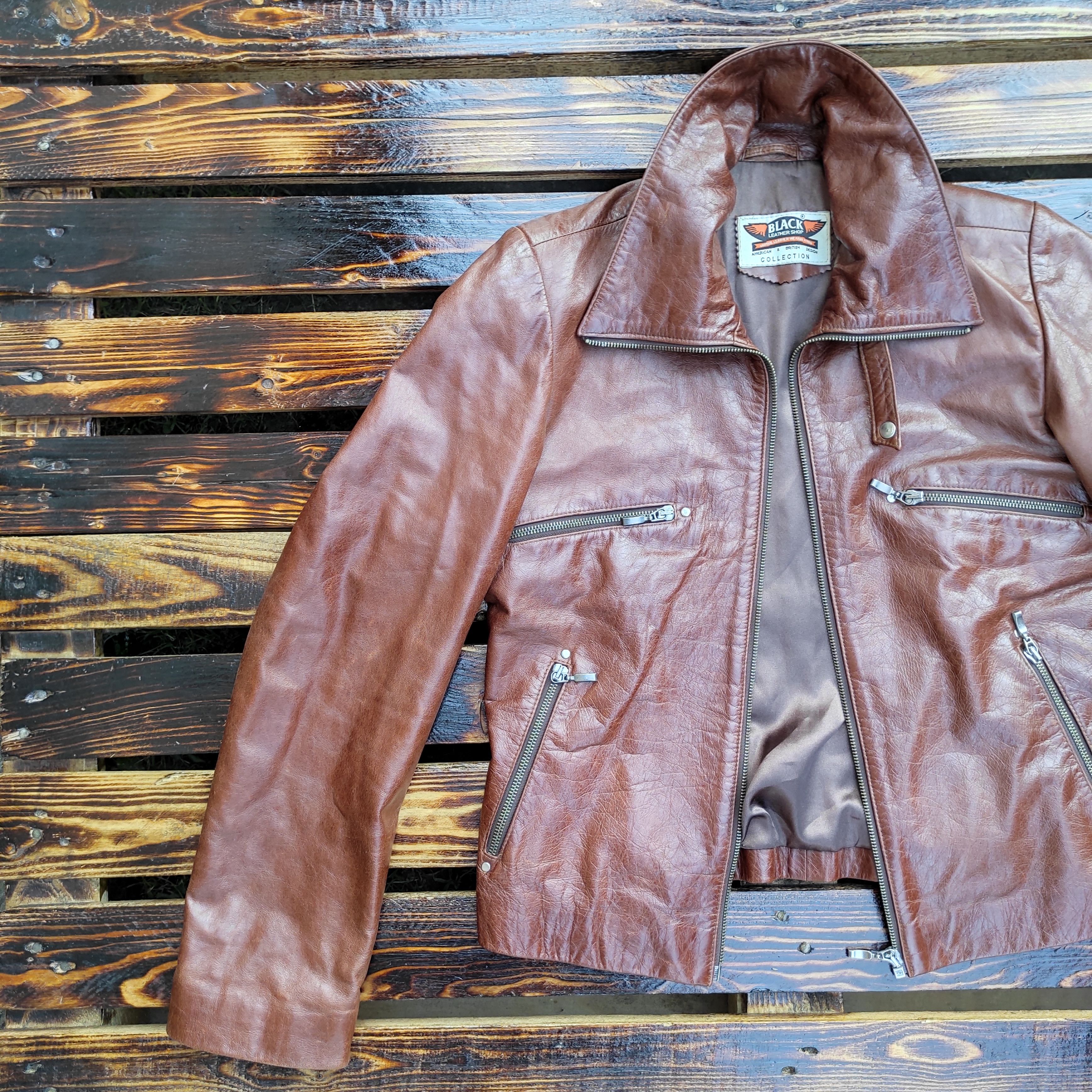 Genuine Leather × Leather Brown Bomber Men's Jacket - Genuine Lamb Leather - Size S Size US S / EU 44-46 / 1 - 3 Thumbnail