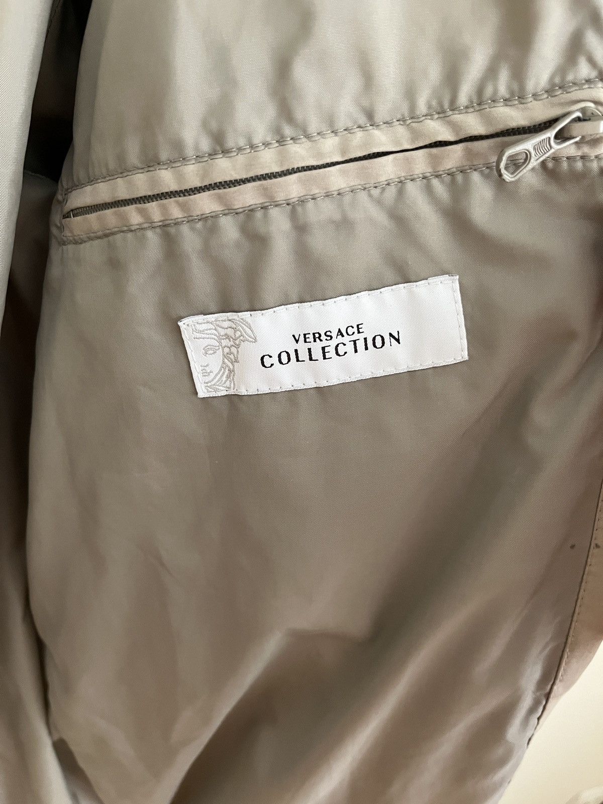 Versace Versace Collection Taupe Bomber Jacket - Size 48 Size M / US 6-8 / IT 42-44 - 13 Thumbnail