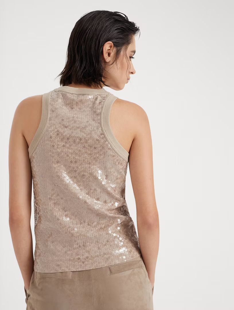 Brunello Cucinelli o1la1rc1a0425 Tank Top in Beige Size S / US 4 / IT 40 - 3 Thumbnail