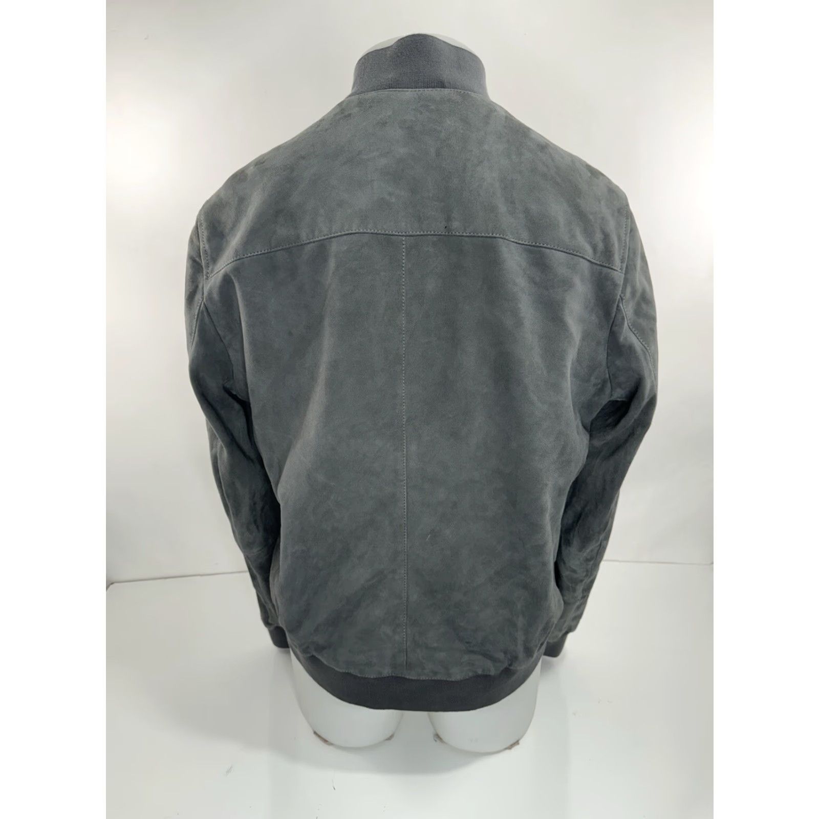 Allsaints ALL SAINTS - SUEDE LEATHER Bomber Jacket Mens XL Gray Full Zip Adults Leather Lining Full Zip 90s? Size US XL / EU 56 / 4 - 2 Thumbnail