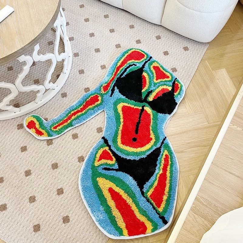 Japanese Brand Handmade Female Body Rug Shape Tufted Carpet Size ONE SIZE - 3 Thumbnail