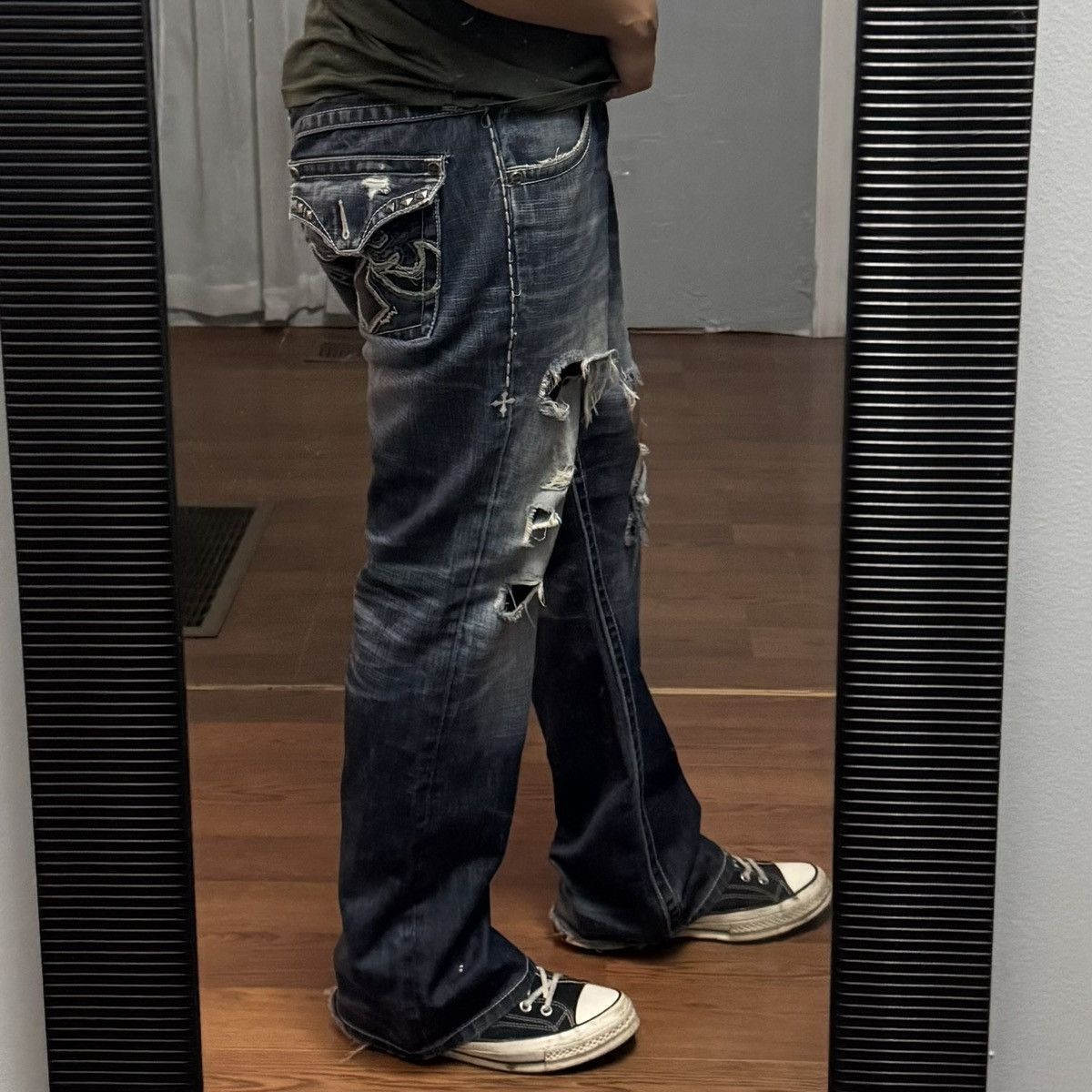 Affliction vintage distressed affliction bootcut jeans Size US 36 / EU 52 - 3 Thumbnail