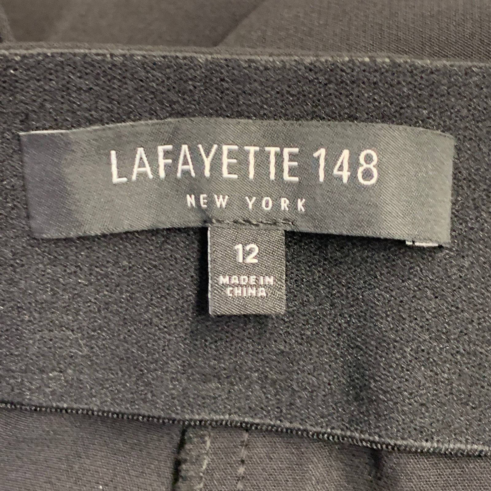 Lafayette 148 Gramercy Black Polyamide Blend Side Zipper Dress Pants Size 34" / US 12 / IT 48 - 4 Thumbnail