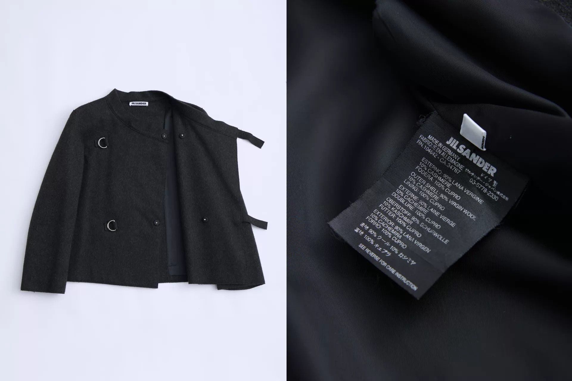 Jil Sander JIL SANDER Asymmetric Wool-Cashmere Short German Short Jkt Size XS / US 0-2 / IT 36-38 - 9 Thumbnail