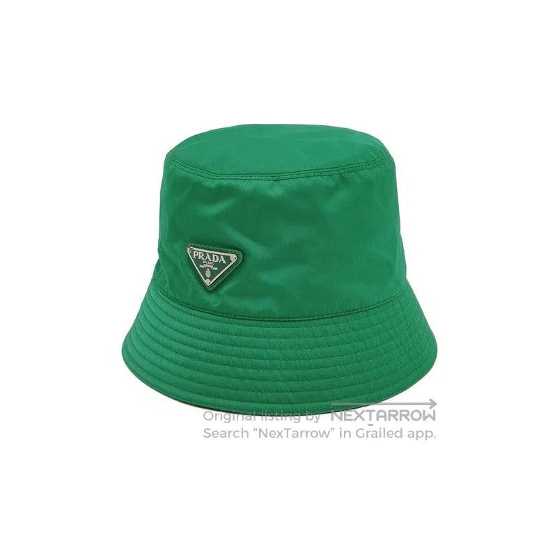 Prada Prada Green Triangle Logo Bucket Hat. Size ONE SIZE - 1 Thumbnail