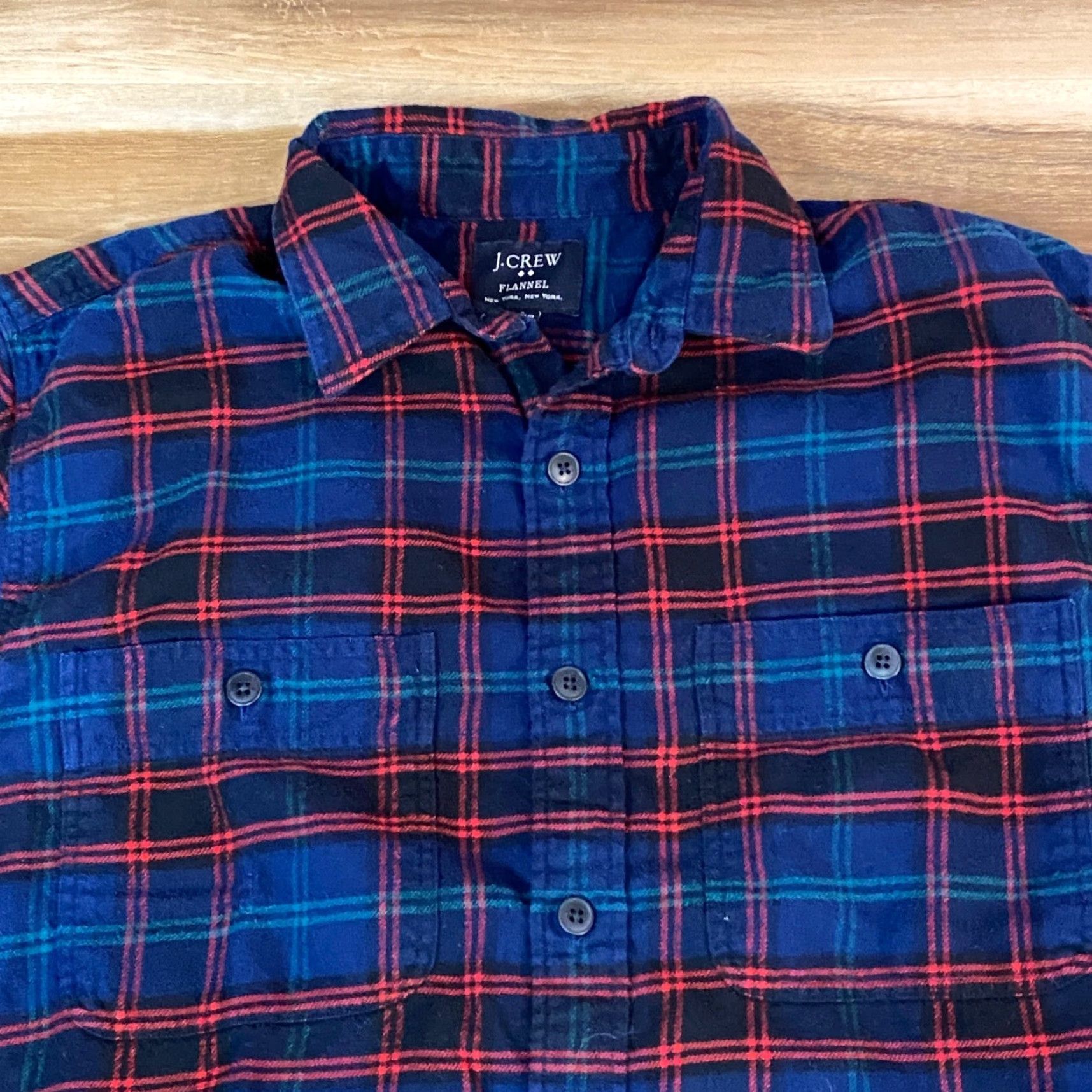 J.Crew J.Crew Shirt Mens Small Plaid Button Up Flannel Long Sleeve Blue Red Green Size US S / EU 44-46 / 1 - 2 Thumbnail