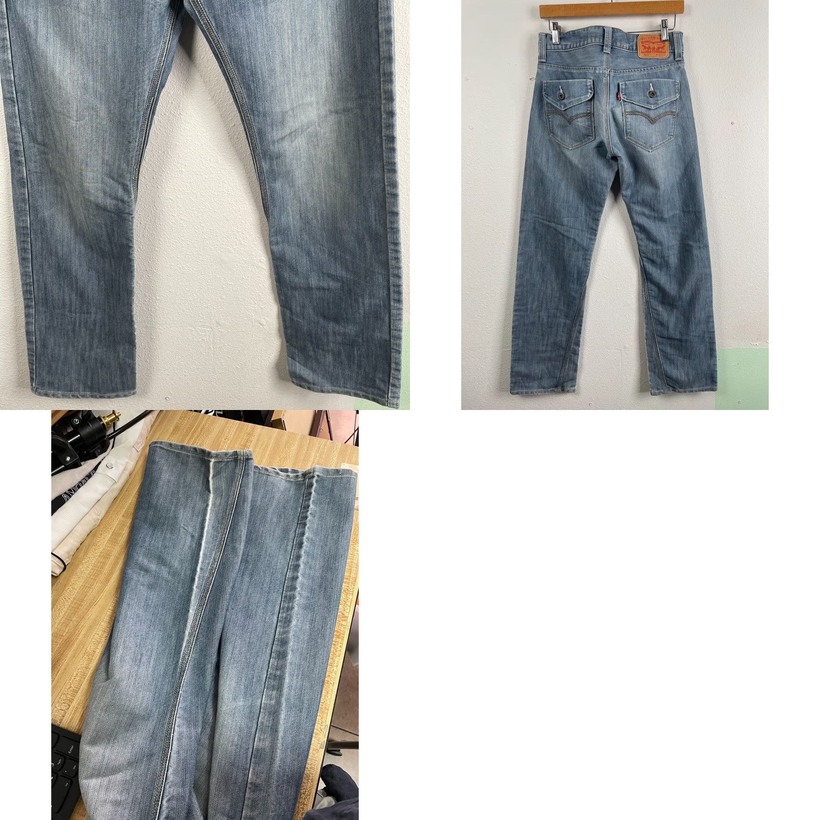 Levi's Levi's 514 Jeans Men Slim Straight Medium Blue Denim 29x31 Regular 29" Inseam 31" Blue Logo Stretch 514 Model Jeans Mens Regular Fit Size US 29 - 9 Thumbnail