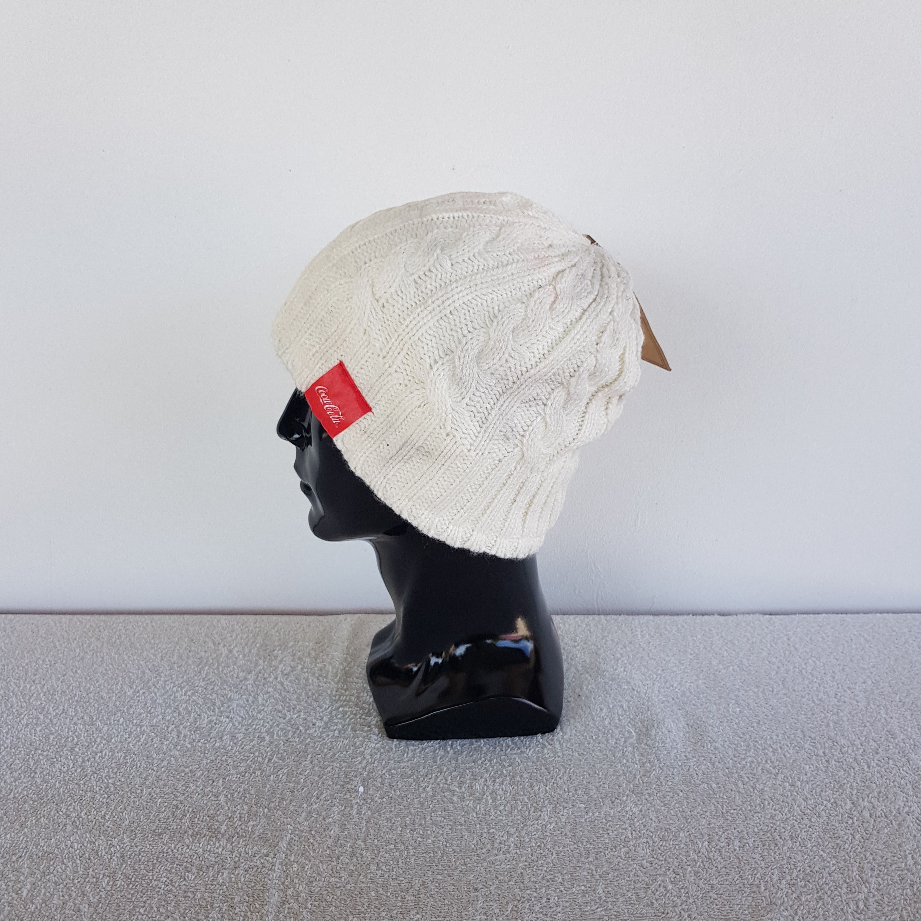 Coca Cola NWT Vintage Coca Cola Beanie Coke Cable Knit Snow Caps Hats Size ONE SIZE - 4 Thumbnail