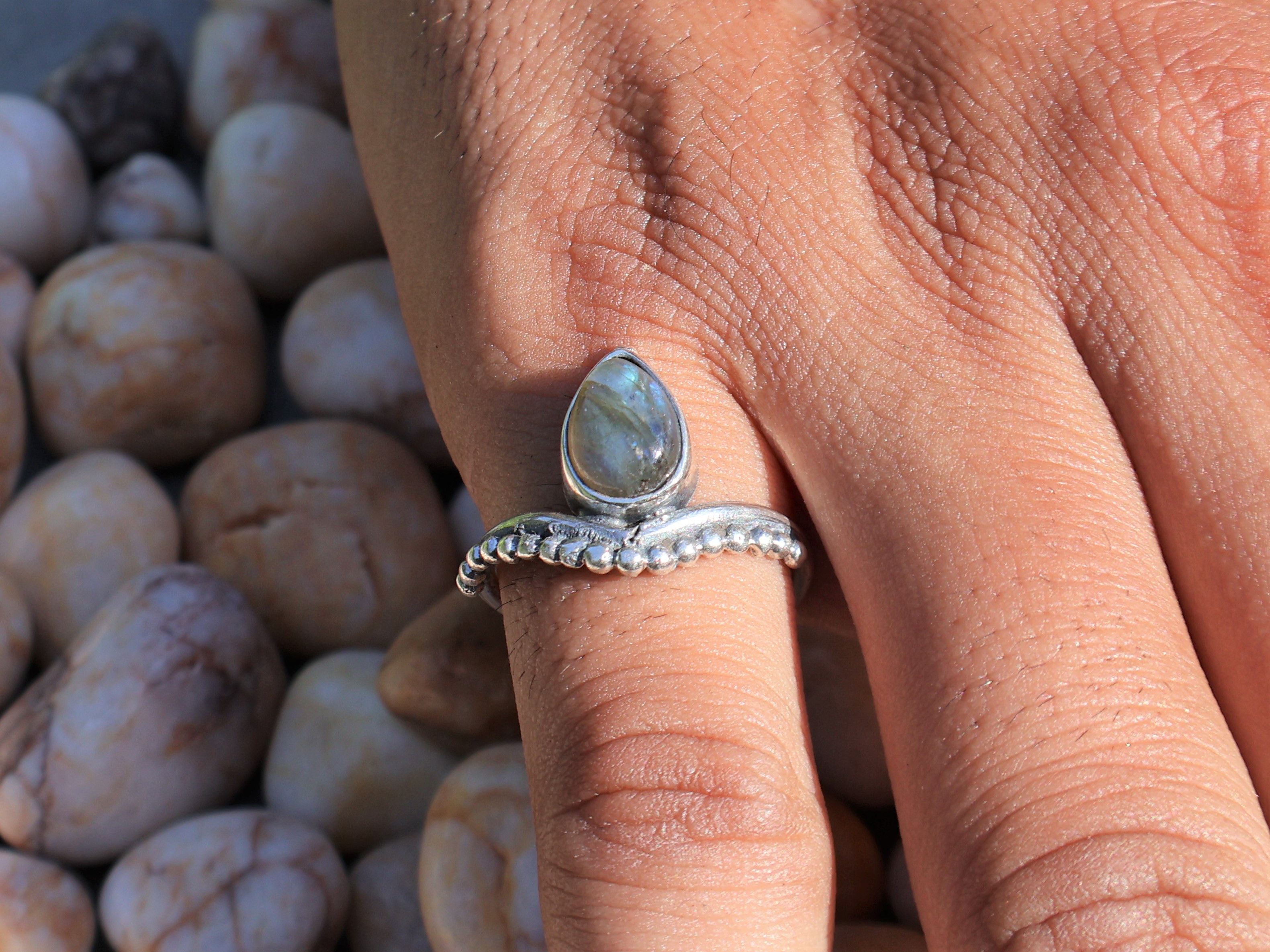 Handmade Labradorite Ring, 925 Sterling Silver, Handmade Women Ring, Size ONE SIZE - 8 Thumbnail