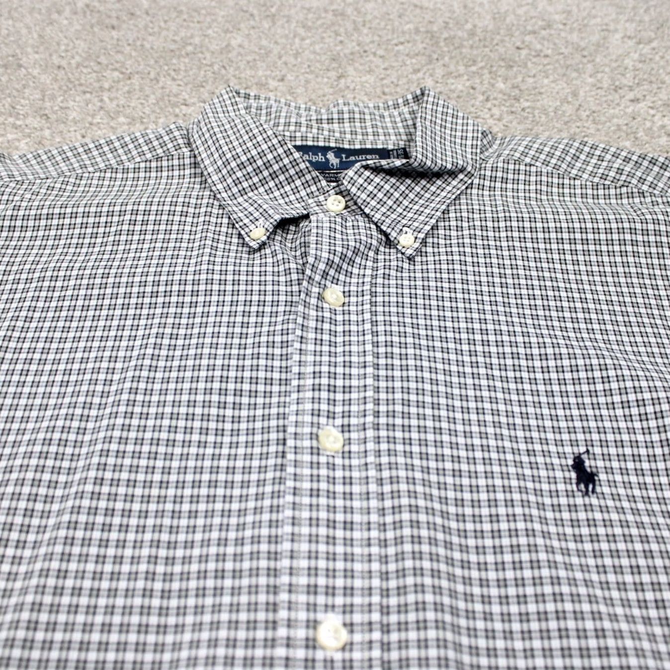 Ralph Lauren Ralph Lauren Yarmouth Dress Shirt Mens 17 1/2 35 Black/Blue/White Cotton L/S Shirt Mens Regular 100% Cotton Solid Logo Preppy Classic Women? No Size 48R - 5 Thumbnail
