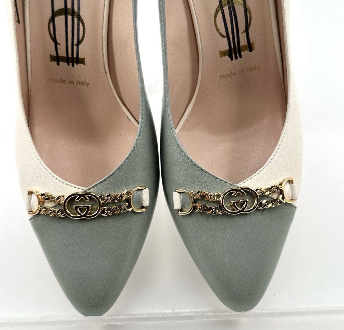 Gucci Gucci/Chain Double G Color Block Heels K12 Size US 7 / IT 37 - 6 Thumbnail