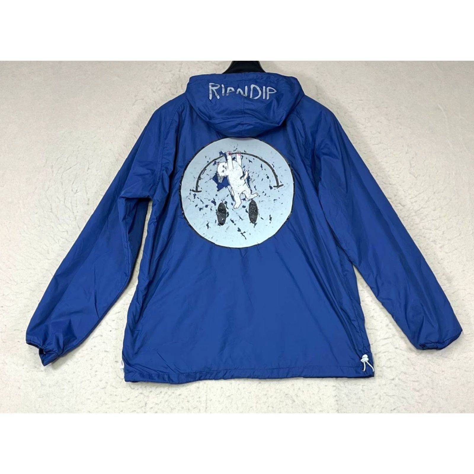 RIPNDIP RIPNDIP Mens Windbreaker Hooded Pullover Jacket Smiley Face Cat Size L See Pics Size US L / EU 52-54 / 3 - 2 Thumbnail
