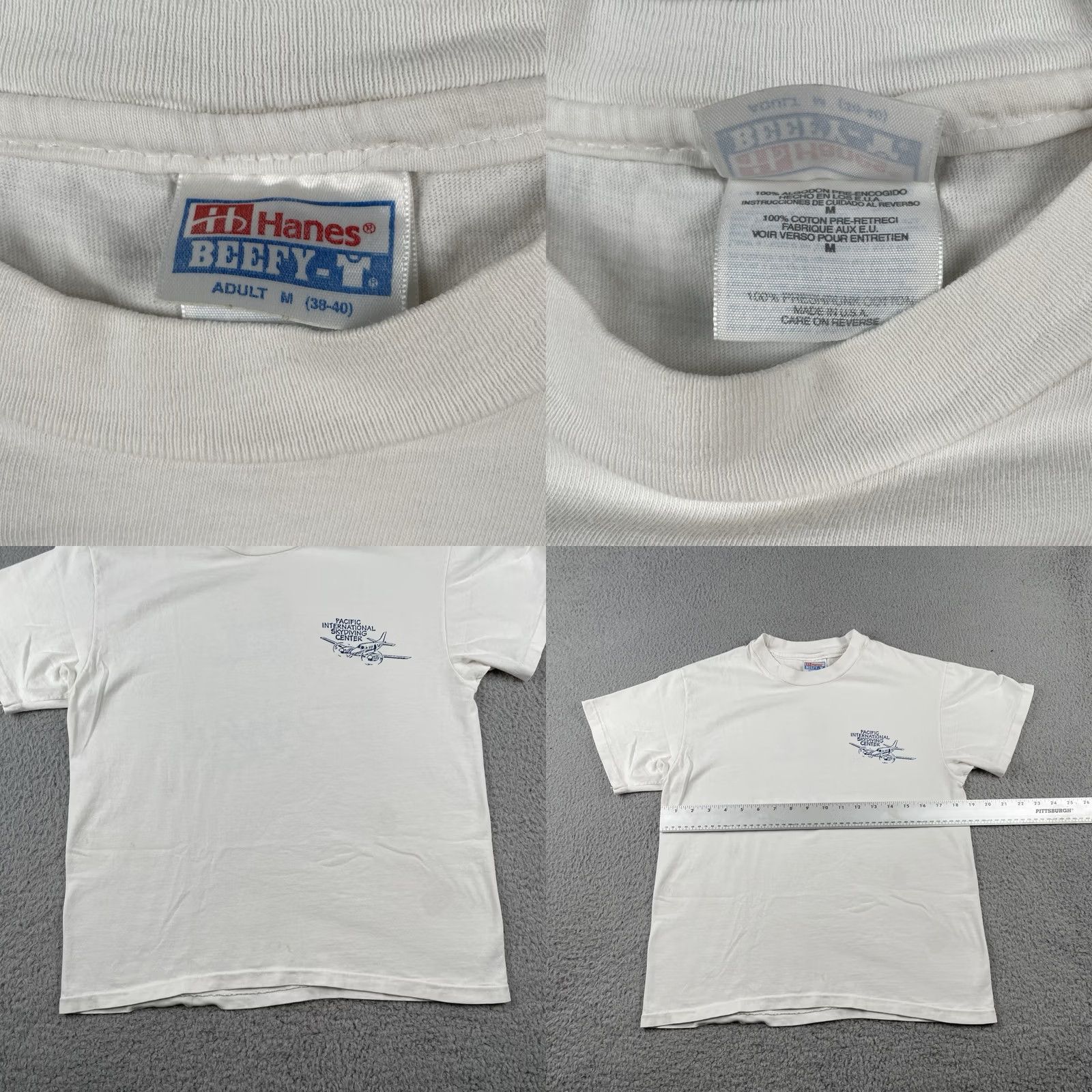 Hanes VINTAGE Hanes Beefy-T Shirt M White Size US M / EU 48-50 / 2 - 9 Thumbnail