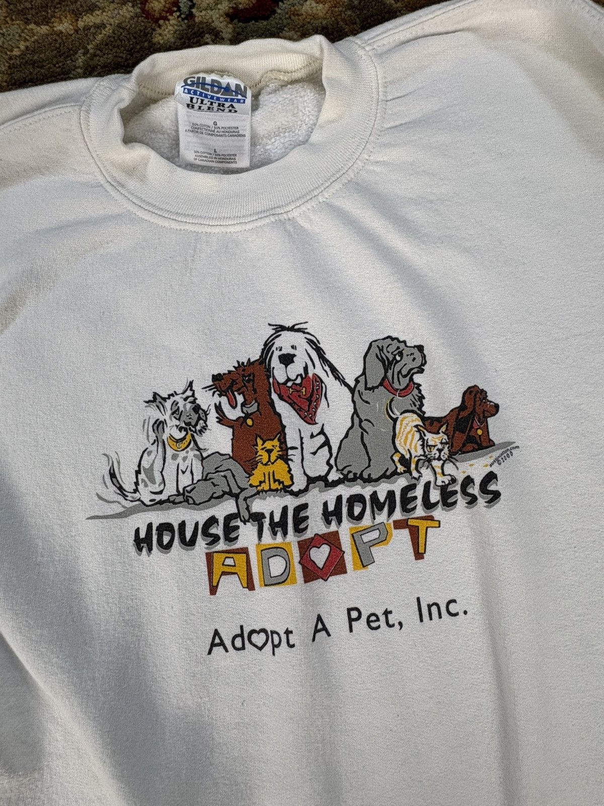 Vintage 2000 Animal Adoption Crewneck sweatshirt Size US L / EU 52-54 / 3 - 2 Thumbnail