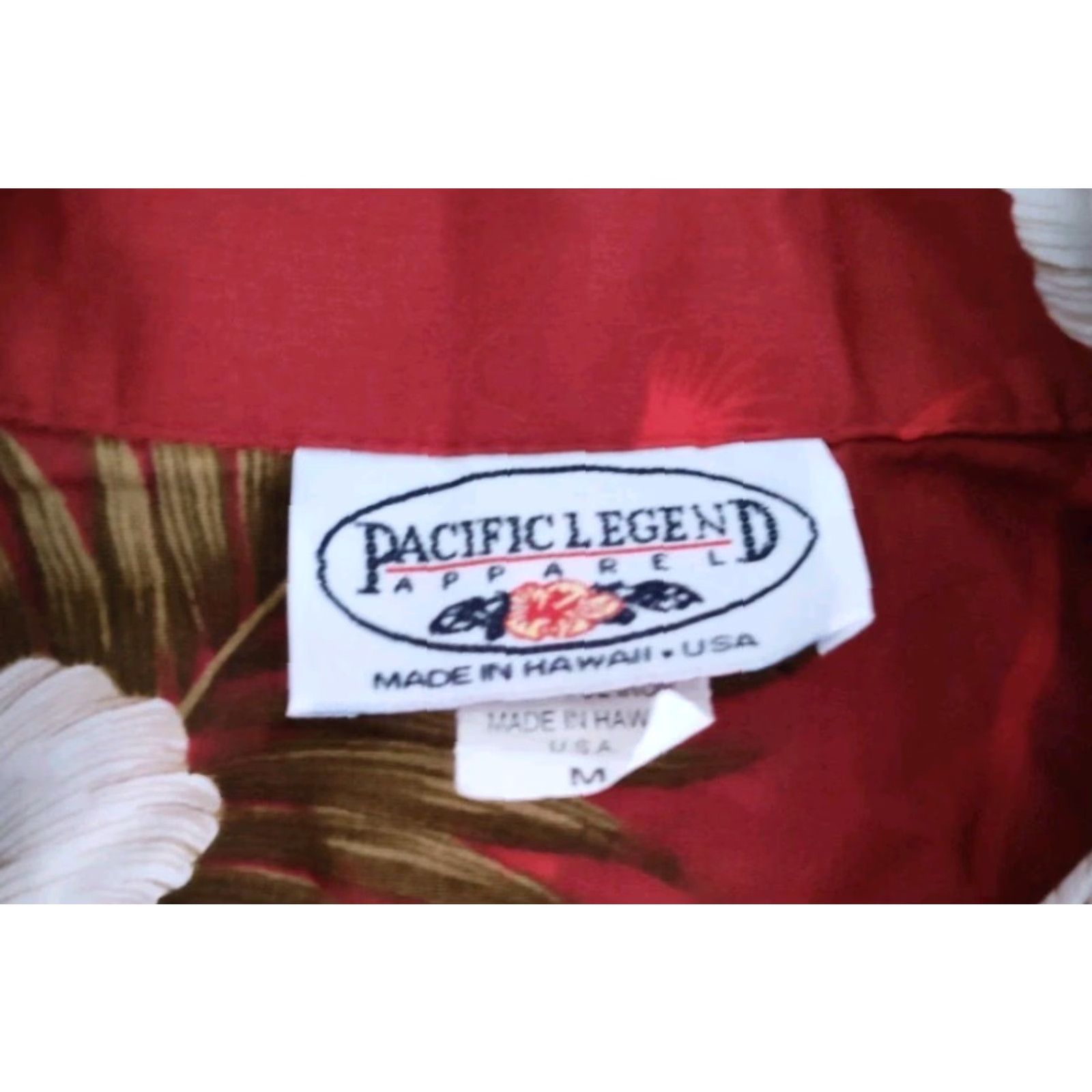 Vintage VINTAGE Pacific Legend Hawaiian Shirt Button-Up Size M Red White Hibiscus Floral USA Mens Size US M / EU 48-50 / 2 - 7 Thumbnail