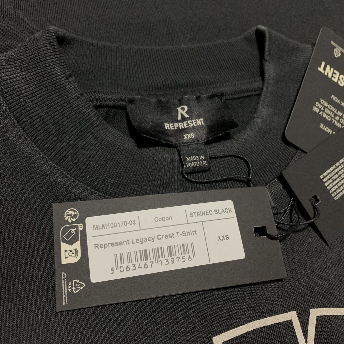 Represent Clo. Represent XXS Legacy Crest Stained Black Tee Size US XXS / EU 40 - 4 Thumbnail