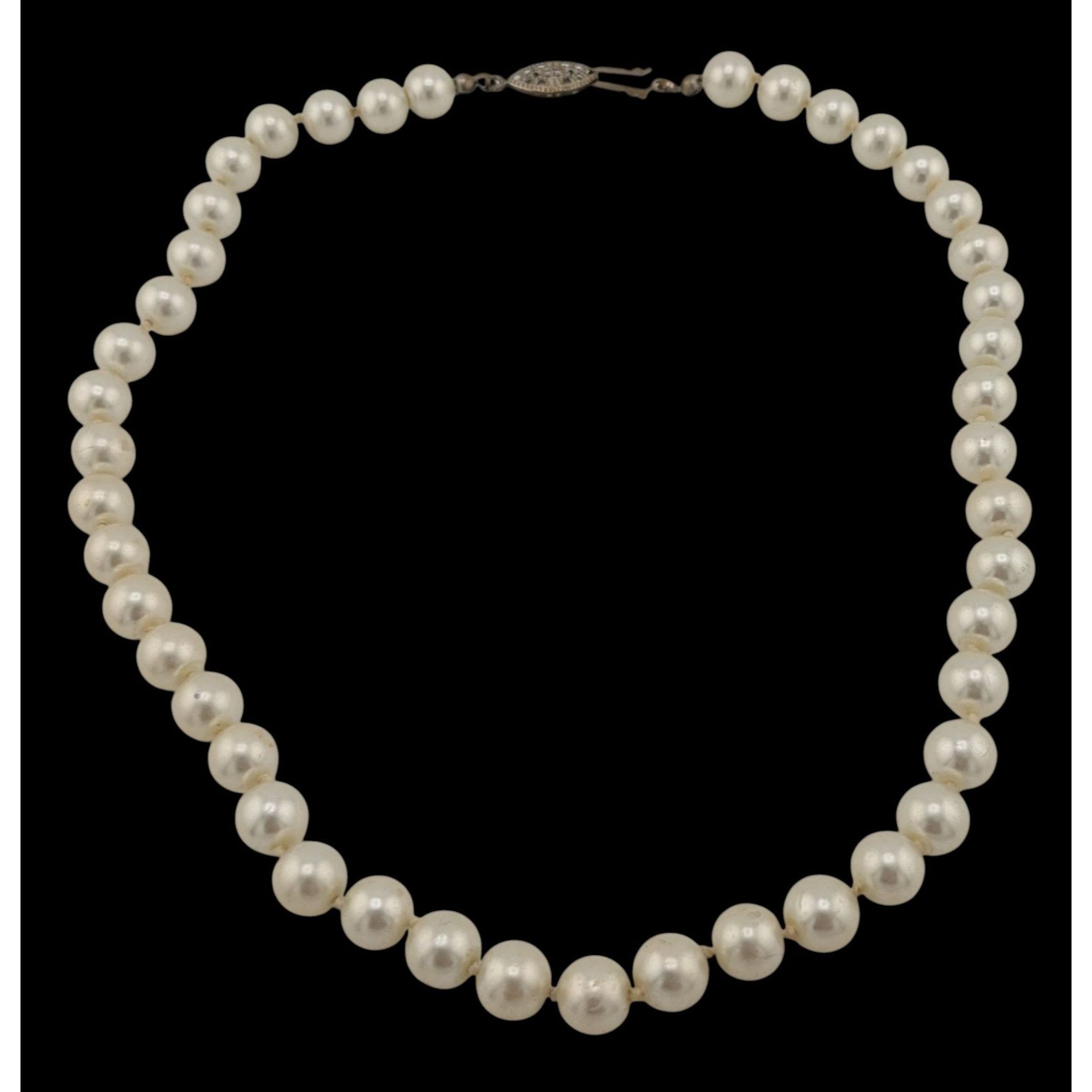 Other Vintage Hand Knotted White Faux Pearl Beaded Necklace Size ONE SIZE - 3 Thumbnail