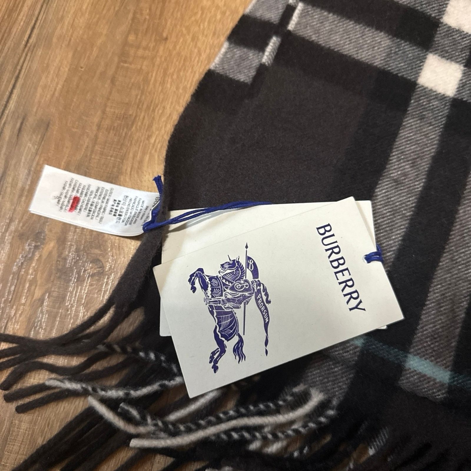 Burberry Burberry Wide Check Cashmere Otter Scarf Size ONE SIZE - 8 Thumbnail