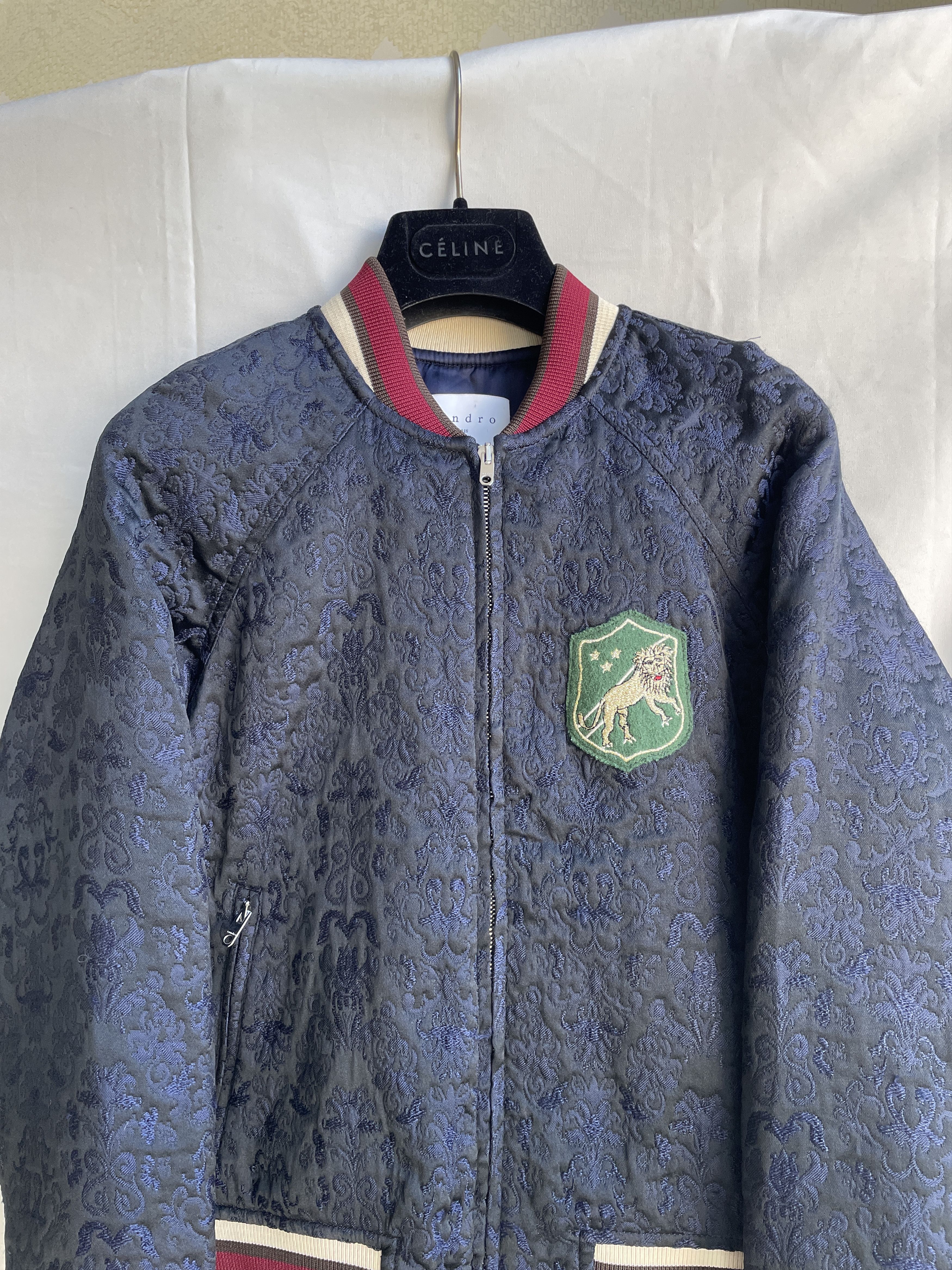 Sandro Sandro Womens Embroidered Patch Jacquard Bomber Size S / US 4 / IT 40 - 4 Thumbnail