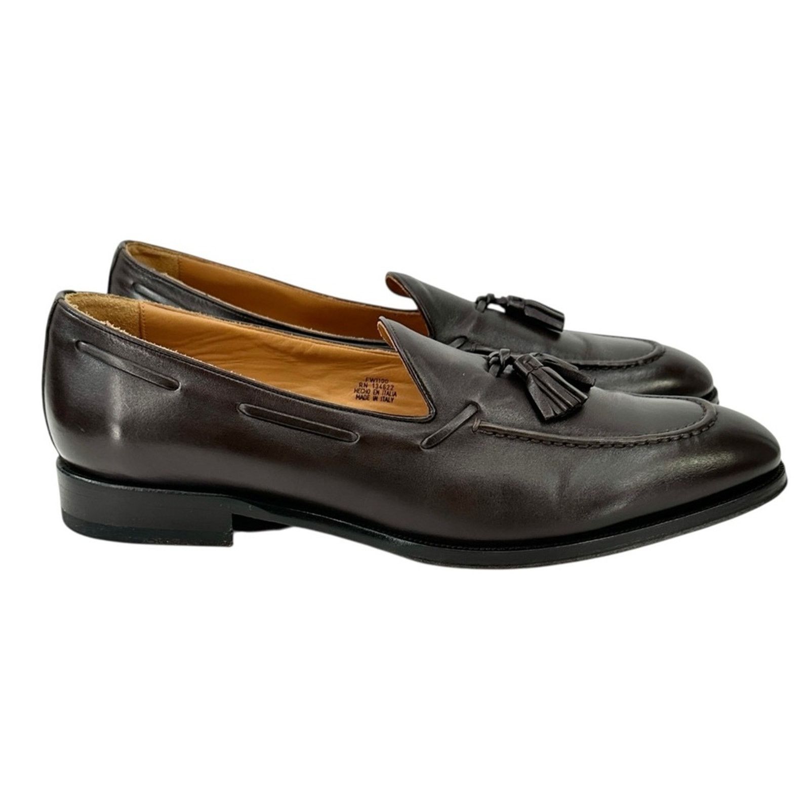 Suitsupply Dark Brown Smooth Leather Slip On Tassel Loafers Dress Shoes Size US 11 / EU 44 - 2 Thumbnail