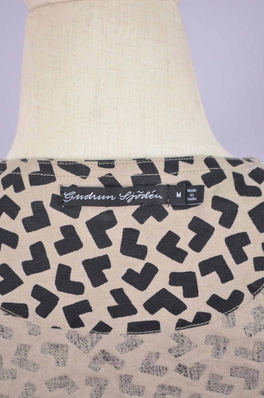 Designer Gudrun Sjoden Print Cotton Linen Tunic Shirt Size M Relaxed Size M / US 6-8 / IT 42-44 - 10 Thumbnail