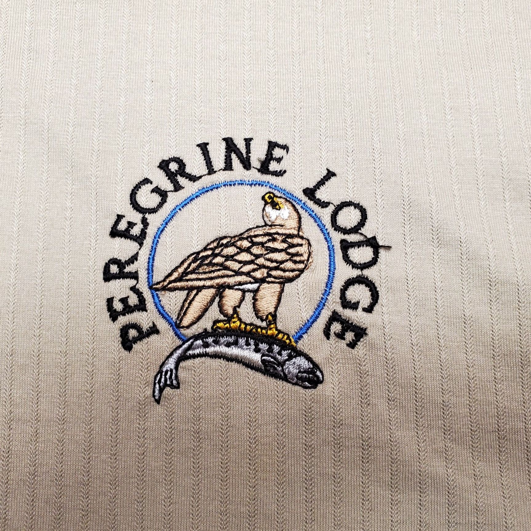 Peregrine Peregrine Fishing Lodge shirt Mens L Khaki Polo Short Sleeve Vintage 90s Outdoor Casual Beiges Beige Solid Cotton Knit Size US L / EU 52-54 / 3 - 3 Thumbnail