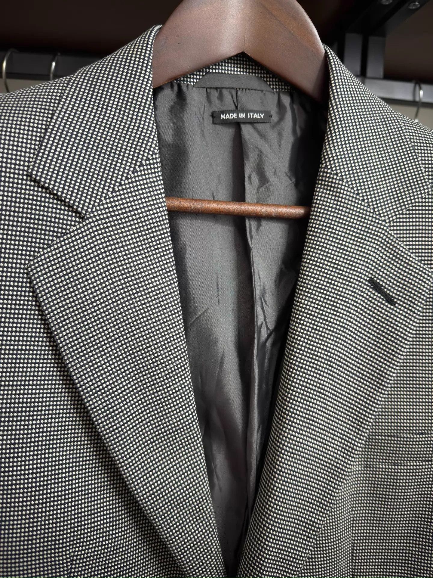 Giorgio Armani Gray Houndstooth Pattern Single-Breasted Blazer Size US XXS / EU 40 - 3 Thumbnail