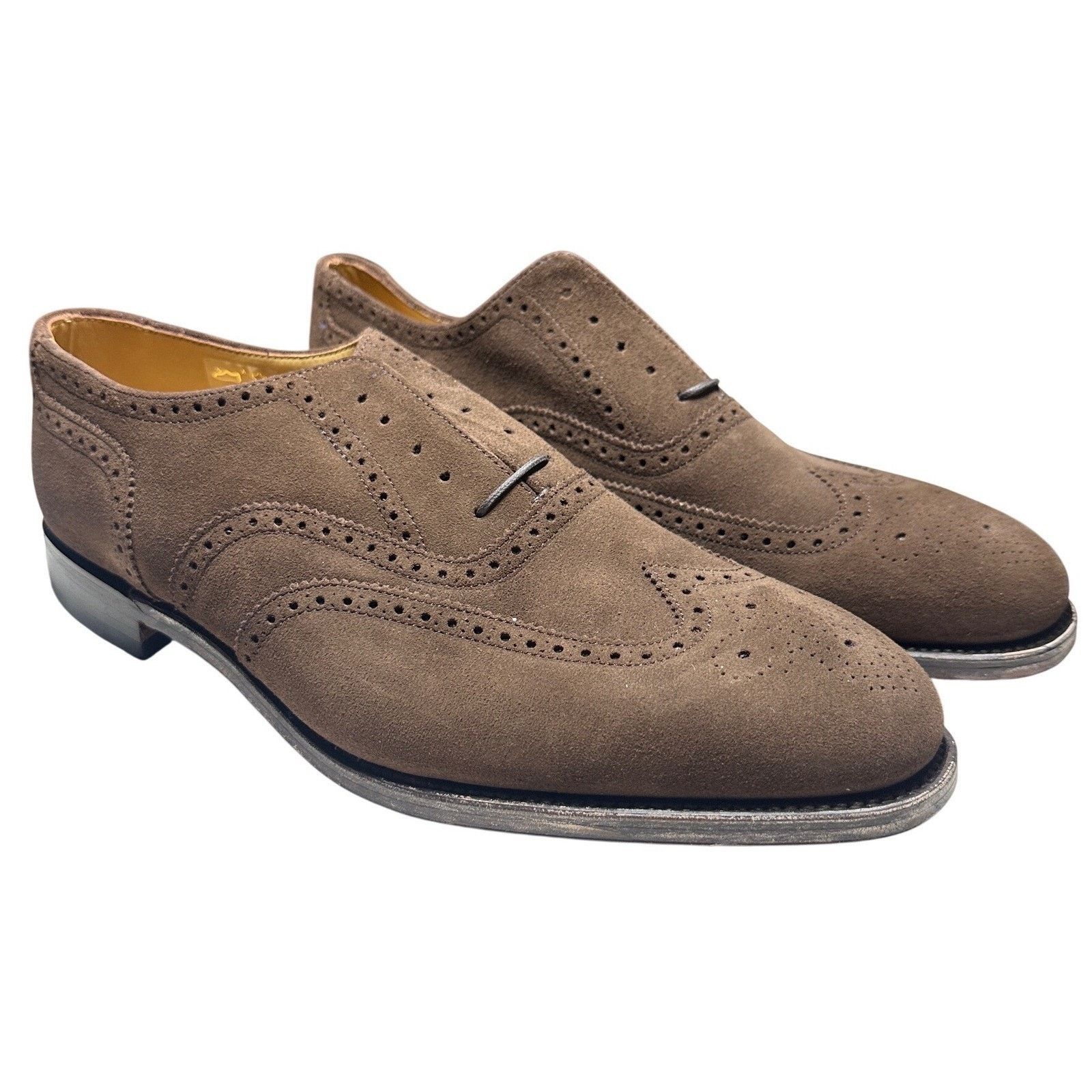 Charles Tyrwhitt Charles Tyrwhitt Full Brogue Shoes Mens 12 Brown Suede NEW Size US 12 / EU 45 - 2 Thumbnail