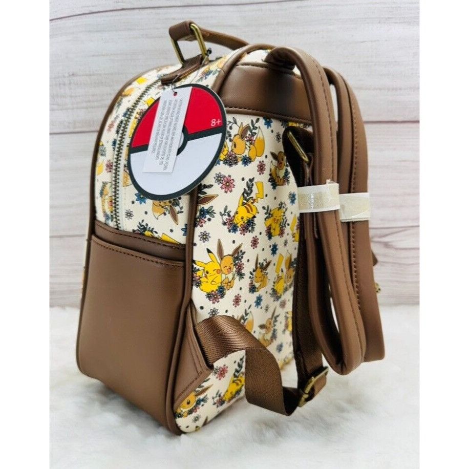 Disney Loungefly Pokemon Pikachu & Eevee Floral Mini Backpack BoxLu Size ONE SIZE - 3 Thumbnail