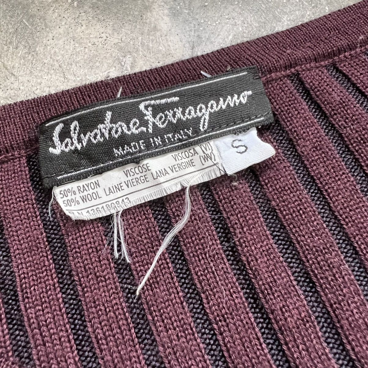 Salvatore Ferragamo Vintage 90s Salvatore Ferragamo Ribbed Knit Cardigan Size S / US 4 / IT 40 - 7 Thumbnail