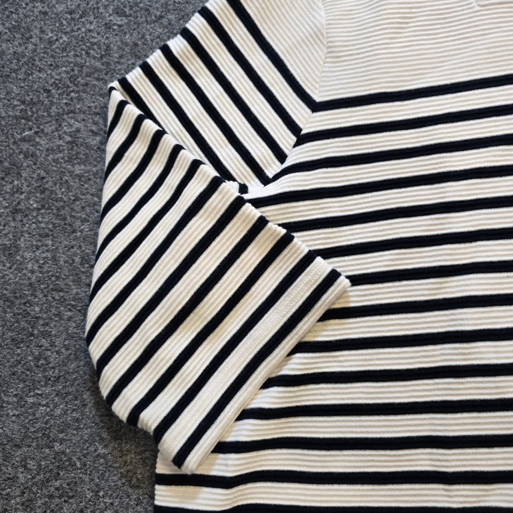 J. Jill J. Jill Top Womens 2X White Black Striped Knit Ribbed Stretch Capsule Casual Shirt Womens Size XXL / US 16-18 / IT 52-54 - 3 Thumbnail