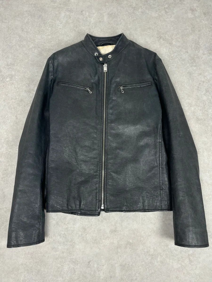 Polo Ralph Lauren 2010s Ralph Lauren Black Buffalo Leather American Flag Biker Jacket Size US L / EU 52-54 / 3 - 2 Thumbnail