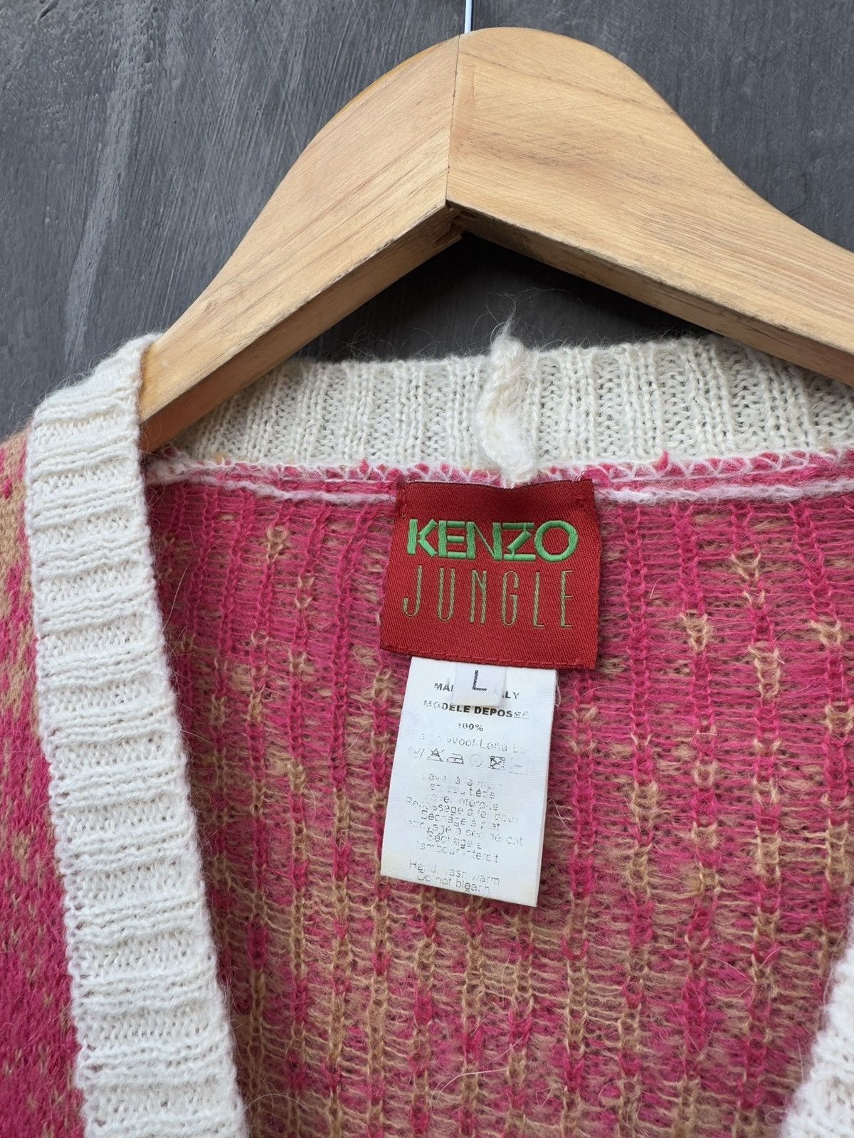 Kenzo Kenzo Jungle Vintage Wool Cardigan Size L Size L / US 10 / IT 46 - 10 Thumbnail