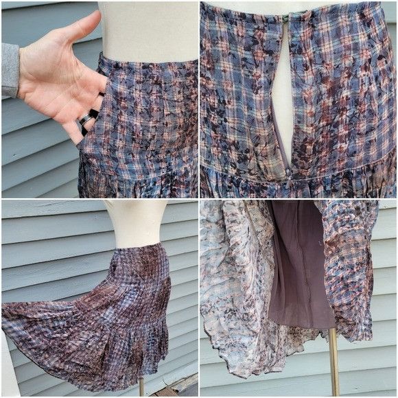 Other Peruvian Connection Flowy Summer Pleated Tiered Ruffle Flora Size 30" / US 8 / IT 44 - 4 Thumbnail