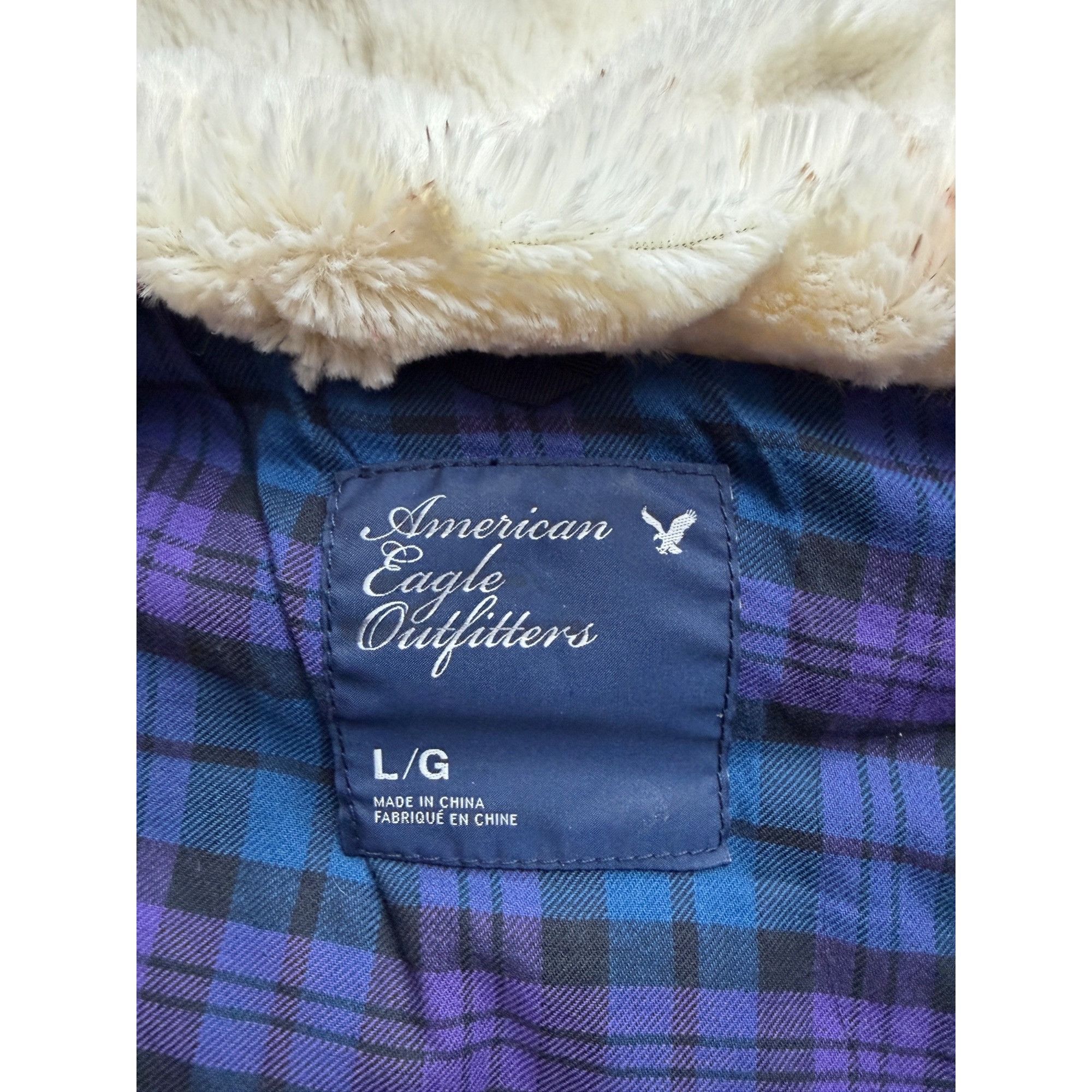 American Eagle Outfitters VTG American Eagle Blue Faux Fur Lined Hooded Vest | Y2K Ind Size L / US 10 / IT 46 - 18 Thumbnail