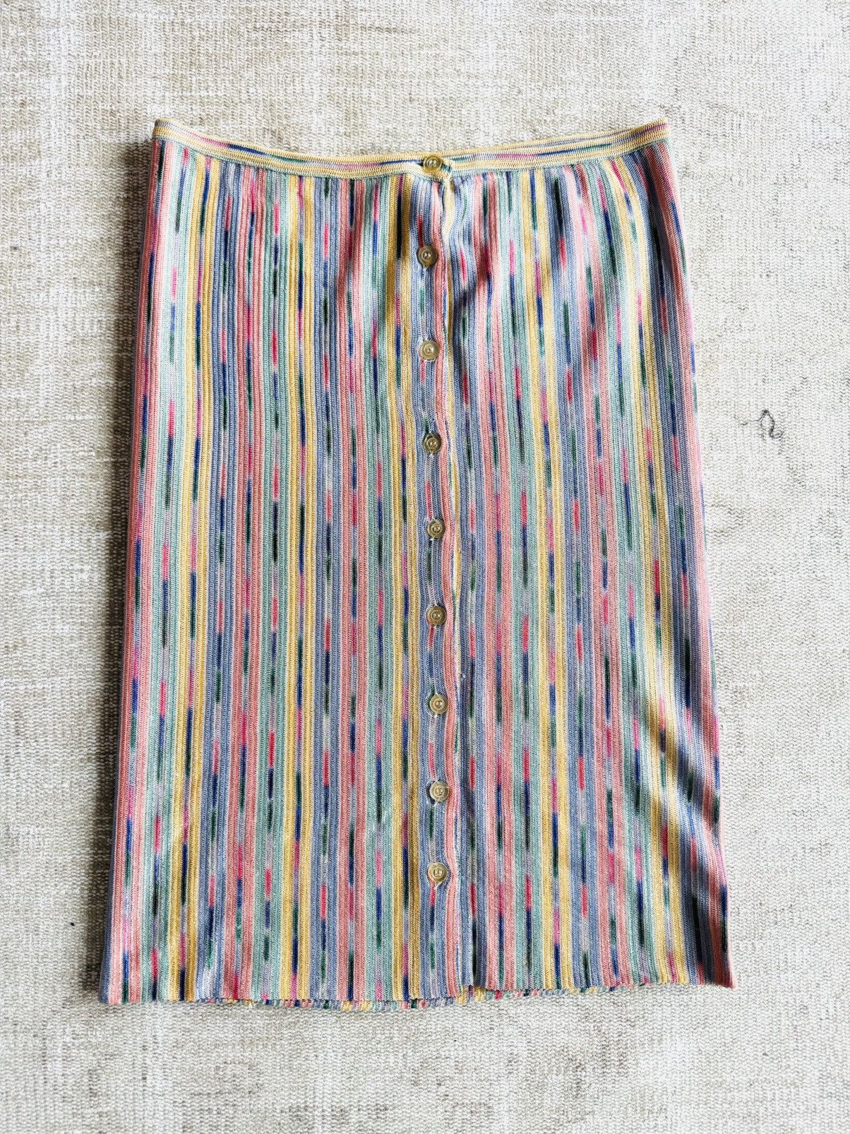 Missoni × Vintage Vintage Missoni knit midi skirt button down sz 44 multi wrap Size 30" / US 8 / IT 44 - 8 Thumbnail